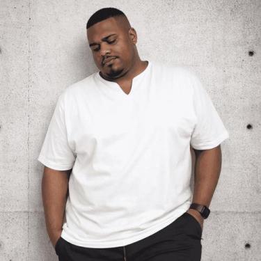 Imagem de Camiseta Masculina Plus Size Gola Bata Padre Algodão Hipoalergênico Ma