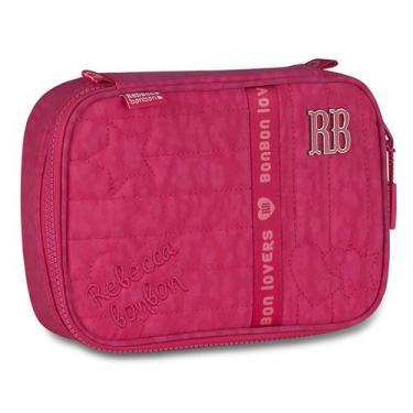 Imagem de Estojo Escolar Rebecca Bonbon Preto 36 Elásticos Organizador, Rosa RB2