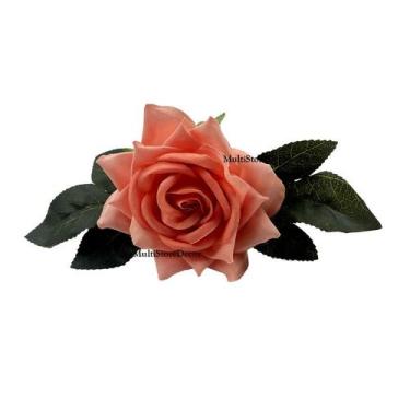 Imagem de KIT 06 Argola Porta Guardanapo Anel Rosa Rosa forte Floral Mesa Posta 