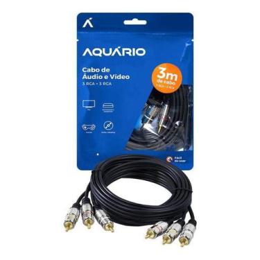 Imagem de Cabo X3 Rca Para Tvs E Home Theater Com 3 Metros - Aquário, CBO-503