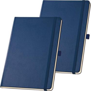 Imagem de Kit 2x Caderneta de Anotações 13,7x21cm 80 Fls Sem Pauta Azul - TopGet