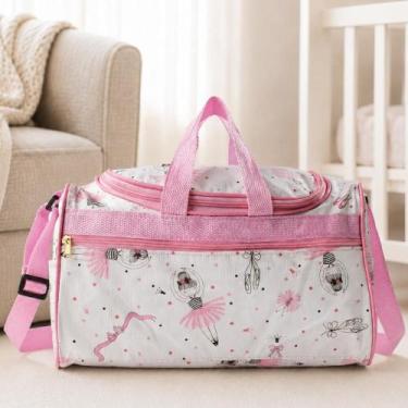 Imagem de Bolsa Maternidade Bebê Grande Luxo e Organizada Estampada Cor:Rosa Beb