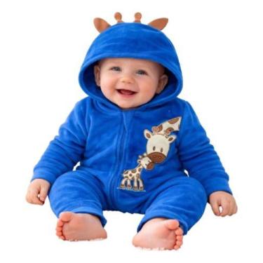 Imagem de Macacão Infantil Plush Bebê Fantasia Manga E Capuz Temático - - BEBE E
