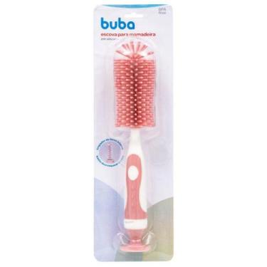 Imagem de Escova de Lavar Mamadeira Cerdas Silicone Rosa Limpador de Bicos 16274