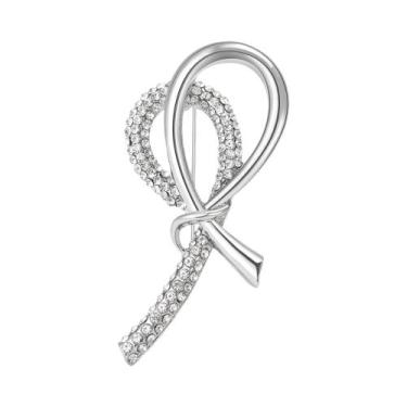 Imagem de Broche De Laço Com Strass Unissex Para Mulheres, Acessório De Joia Par