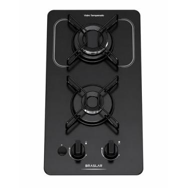 Imagem de Fogão Cooktop 2 Bocas a Gás Ultra Chama Braslar Bivolt Preto, Bivolt