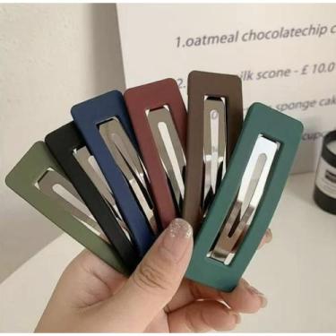 Imagem de Kit 6 Presilhas Tic Tac de Cabelo Emborrachada Coloridas C13 - NoBrand