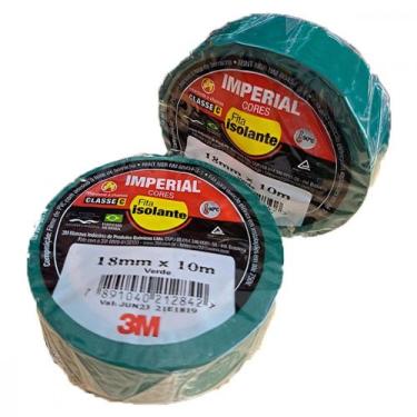 Imagem de Fita Isolante 3M Imperial 10M Verde - Kit C/10 Pecas