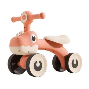 Imagem de Bicicleta de Equilíbrio Dinossauro Marrom com 04 Rodas e Led - UNITOYS