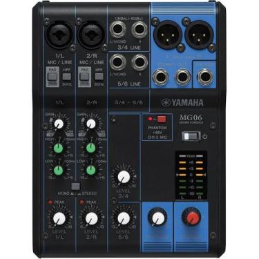 Imagem de Mesa De Som Yamaha Mg06 Analogica Mixer 6 Canais Com Phantom Power