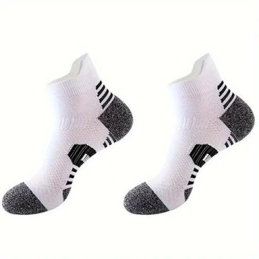 Imagem de Kit 2 pares de meias esportiva cano baixo corrida treino fit - MGR, Ún