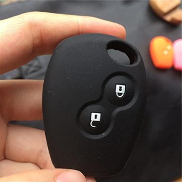 Imagem de YJADHU Porta-chaves de silicone para proteção do porta-chaves do carro Porta-chaves porta-chaves, adequado para Renault Clio Scenic Megane Duster Sandero Captur, preto