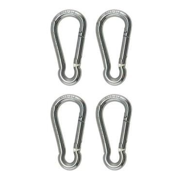 Imagem de 4 peças de aço inoxidável 316 gancho de mola sem mosquetão de olho 3/8" (10 mm) grau marítimo