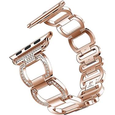 Imagem de Pulseira Aço Elos Strass Agnes, Compatível com Apple Watch (38/40/41, Rose)