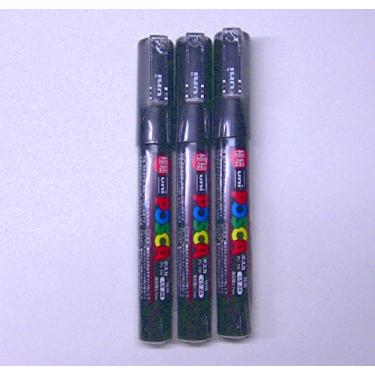 Imagem de Marcador de tinta Uni Posca PC-1M preto, 3 canetas por pacote (importação japonesa) [pacote original Komainu-Dou], Original Version