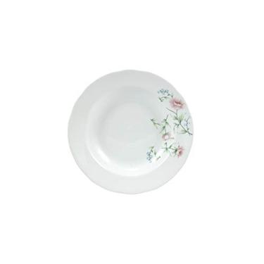 Imagem de Estojo com 6 pratos fundos. Modelo redondo izabel. Decoração teresa. Porcelana real by porcelana schmidt.