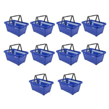 Imagem de Cesto de Compras D100 Dellaplast 16l 45x29x19 Azul Kit 10
