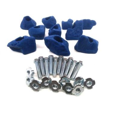 Imagem de Kit 10 Agarras Parede Escalada Para Madeira Realrock Azul