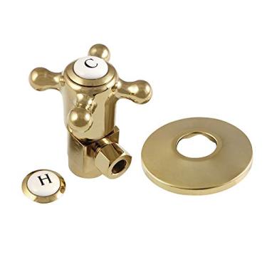 Imagem de Kingston Brass CD43302BXK 1/2" IPS x 3/8" O.D. Cartucho de disco rígido de cerâmica anti-apreensão Deluxe com flange, latão polido