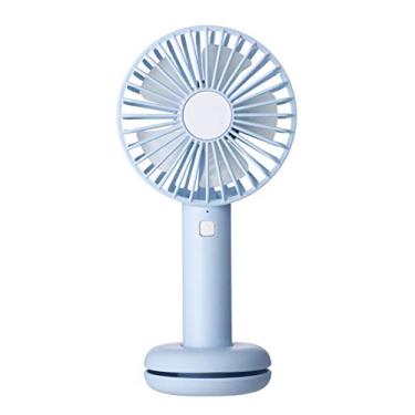 Imagem de Ventilador de mesa USB silencioso ventilador de refrigeração com luz de atmosfera colorida 3 velocidades Mini tamanho Desktop Fan para home office viagem ao ar livre, azul