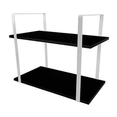 Imagem de Prateleira Vita Design Industrial Estante 60x30cm Branco e Preto