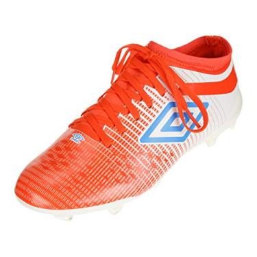 Imagem de Umbro Velocita Iv Premier Firm Ground Tênis de futebol masculino, Branco/Laranja, 11.5
