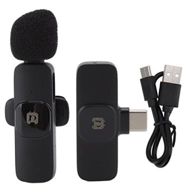 Imagem de Microfone de lapela sem fio captador de som de 360 graus cancelamento de ruído microfone de lapela de nível profissional, microfone de lapela de carregamento USB de 19,8 m para transmissão de gravação de vídeo Vlog Entrevista