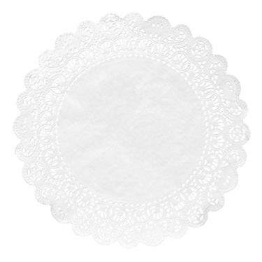 Imagem de Hygloss Products Doilies redondos de papel – Doilies de renda branca decorativos, descartáveis – seguros para grau alimentício – 25,4 cm – pacote com 100