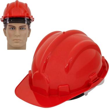 Imagem de Capacete de Segurança Aba Frontal EPI Obras DeltaPlus Vermelho ProSafety