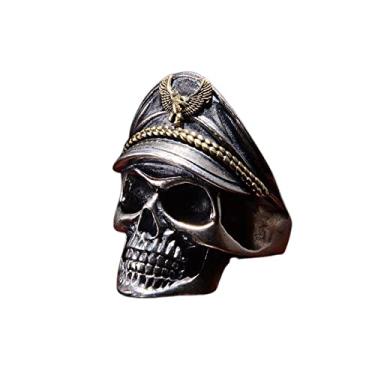 Imagem de HPFDM Anel de caveira Sea Captain of Thieves Officer Opening Ajustável Hand Jewelry Ring