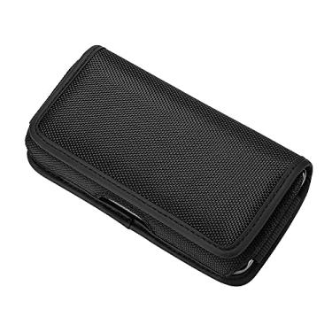 Imagem de MOOKEENONE Coldre de celular de 16,5 cm com clipe de cinto, bolsa de nylon para smartphone