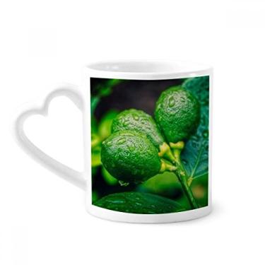 Imagem de Caneca de fotografia com imagem de limão frutas frescas caneca de café cerâmica copo de coração de vidro
