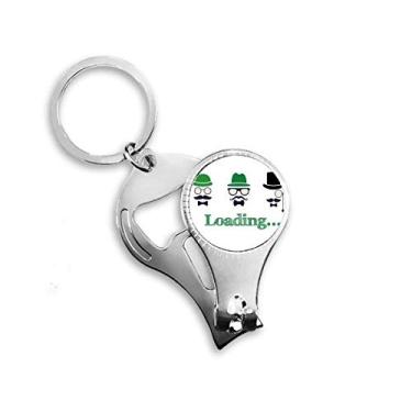 Imagem de Green Hat Chinese Joke Coloring Nail Nipper Ring Chaveiro Abridor de Garrafas Cortador