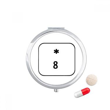 Imagem de Estojo de comprimidos com símbolo do teclado com 8 compartimentos para caixa de armazenamento de remédios