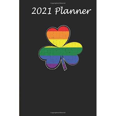 Imagem de 2021 Planner - LGBT Clover Shamrock St Patricks Day Pride: Daily planner 2021, US map, US holiday, 6x9 inch, 136 pages