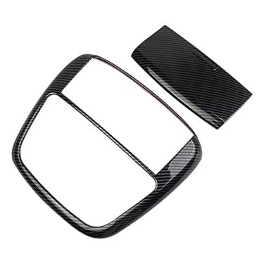 Imagem de TOTMOX Acabamento da tampa da lâmpada de leitura de telhado compatível com Dodge Charger 2016-2021, fibra de carbono interior do carro na fileira da frente da fileira do teto da lâmpada de leitura