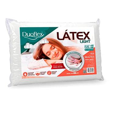 Imagem de Travesseiro Duoflex Látex Light 14 cm, Branco, para fronha 50 x 70 cm