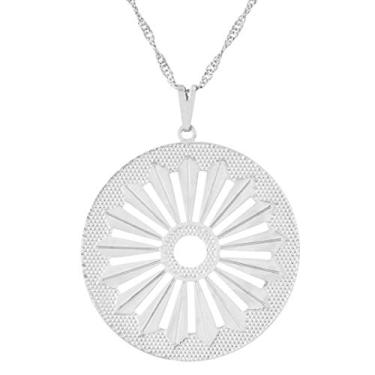 Imagem de Colar Roda Cigana 32mm - Sunshine Cristais Cor:Prata