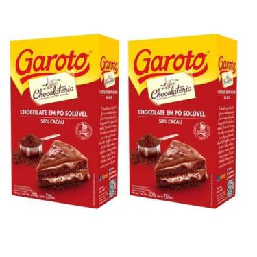 Imagem de Chocolate Em Pó Garoto Solúvel 50% Cacau 200G - Kit 02 Unidades