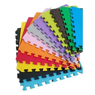 Imagem de Kit 8 Tatames Tapetes EVA Coloridos 50x50x3cm 30mm