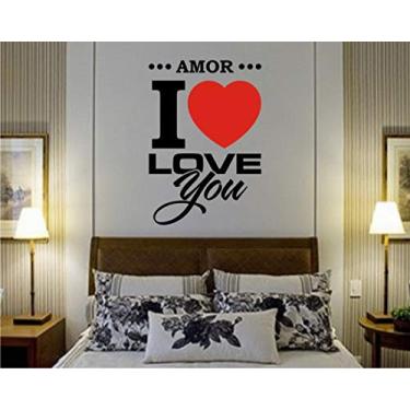 Imagem de Adesivo de parede frase Amor I Love You tam 50cmx60cm