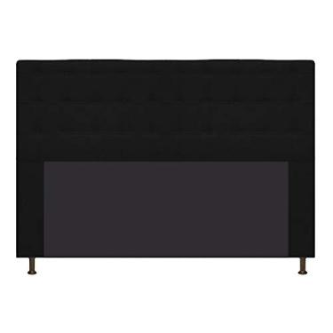 Imagem de Cabeceira Estofada Dama Capitonê 160 cm para Cama Box Queen Suede Preto para Quarto - AM Decor