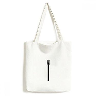 Imagem de Cabo de Internet preto padrão plugue sacola sacola sacola de compras bolsa casual bolsa de compras