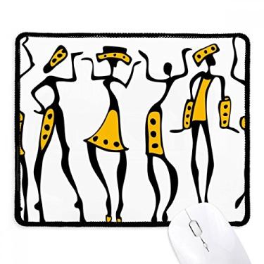 Imagem de Mousepad para desenho de totems pretos aborígenes da Primitive Africa Tapete de borracha para jogos