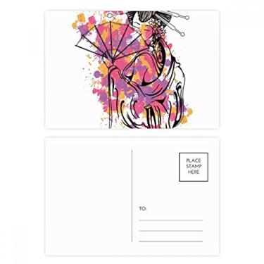 Imagem de Cartão postal de aniversário com ponto de cultura japonês, conjunto de cartão postal de aniversário