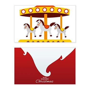 Imagem de Parque de diversões, ilustração de carrossel colorida, feriado, feriado, cartão de felicitações, mensagem de Natal