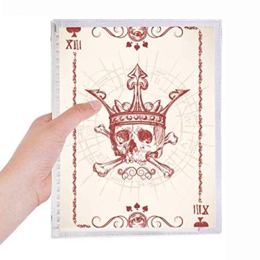 Imagem de Caderno de cartas de pôquer com estampa de corações em formato de coroa vermelha, folha solta, diário recarregável, papelaria