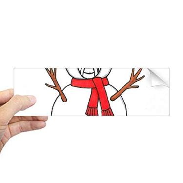 Imagem de DIYthinker Adesivo de Natal boneco de neve Horus cachecol galho retangular para-choque adesivo para janela