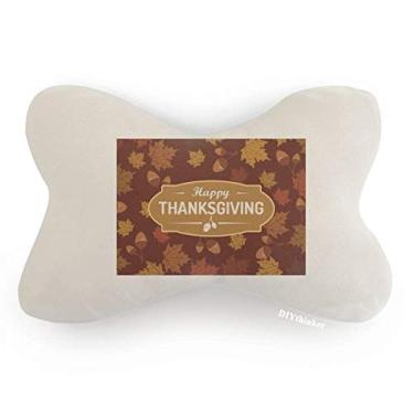 Imagem de DIYthinker Almofada de apoio de cabeça com estampa de folha de Dia de Ação de Graças para carro, decoração de pescoço