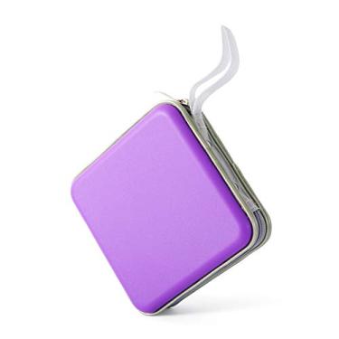 Imagem de Home Wing Fichário de plástico rígido para CD/DVD, carteira de armazenamento portátil com capacidade para 30, roxo